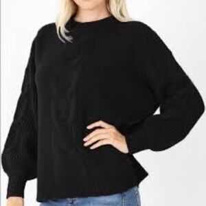 Black Cable Knit Sweater